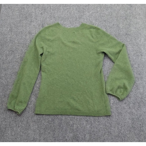 Old Navy Cashmere Sweater Womens Large Green Balloon Sleeve Scoop Neck Soft - Picture 2 of 9